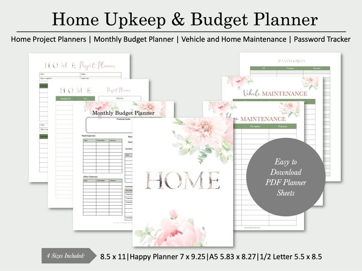 frugal homemaking tips ideas for saving money every day, Need Help Keeping Track of Budget and Home Upkeep Grab my Planner