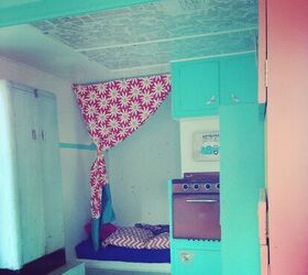 vintage 1960s camper redo, Extra bedding or storage area