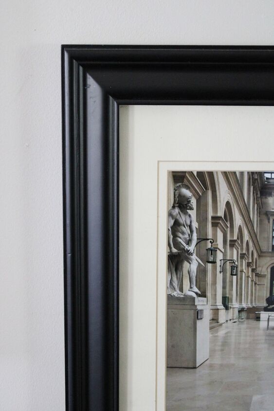 a simple way to add budget friendly art to your home, black matted frames