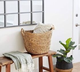 tips for living a minimalist lifestyle through home organization, Image Amazon Deco 79 Large Seagrass Woven Wicker Basket