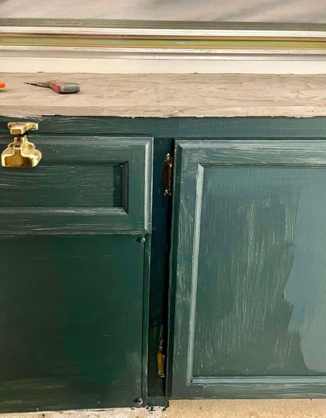 how to paint wooden cabinets with maximum durability, This is after the first coat of paint