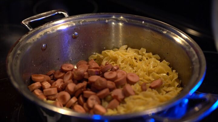 cheap dinner ideas one pot hot dog pasta easy chocolate pie, One pot hot dog pasta