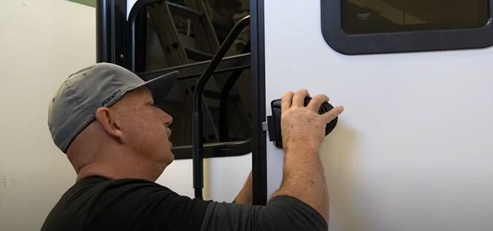 how to easily install an rv keyless entry door lock system, Placing the lock on the door