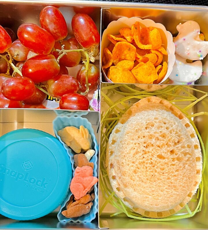 doing it on a dime back to school bento box lunch ideas on a budget, Easter themes were fun this year