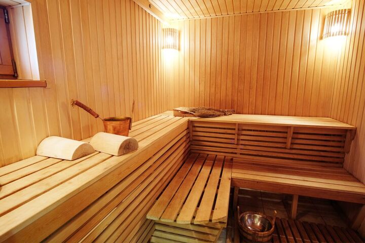 tiny house sauna, The tiny home even features a sauna