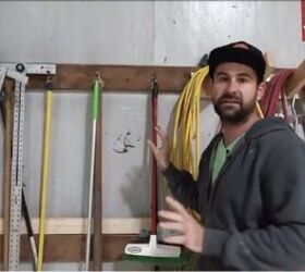 how to organize a workshop 8 simple efficient storage ideas, Hanging brooms on the wall