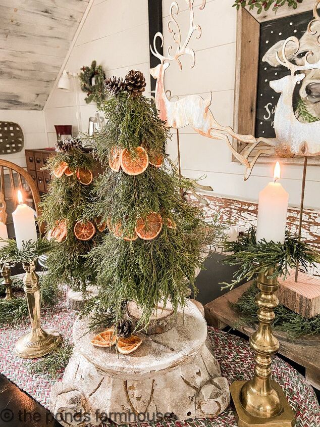 19 sustainable christmas craft ideas trends, Fresh Cedar Dried Orange Topiaries for sustainable Christmas Craft Ideas