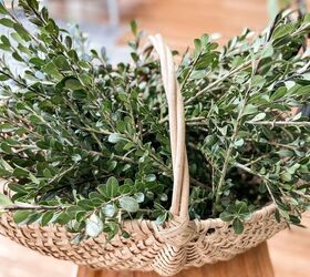 19 sustainable christmas craft ideas trends, A basket of fresh cut boxwood