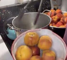want to save the summer s peaches try this easy peach canning recipe, Boiling and blanching the peaches