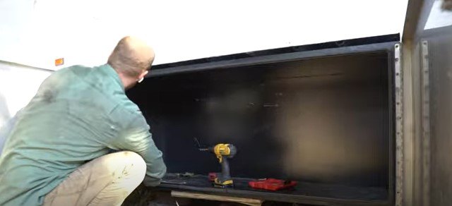 how to install under bus storage boxes on a school bus conversion, DIY under bus storage