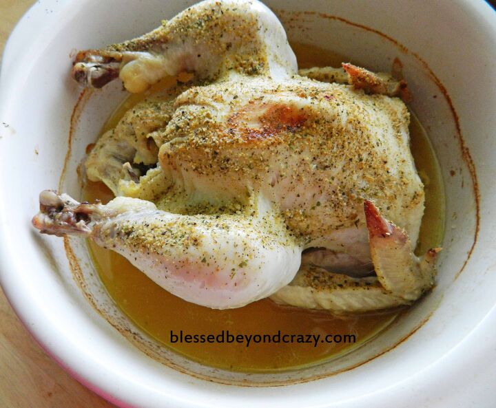 what to do with a whole raw chicken to get the most out of your mone, Seasoned uncooked chicken in my crockpot