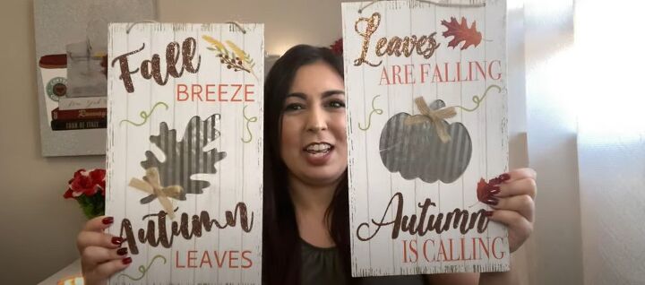 dollar tree fall decor 13 cute fall decorations from the dollar tree, Pair of fall wall plaques