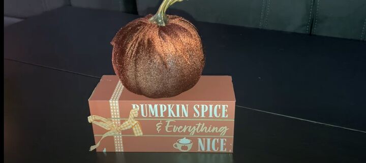 dollar tree fall decor 13 cute fall decorations from the dollar tree, Pumpkin spice book stack