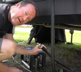 everything you need to know about rv water filter systems, Plugging the hose in