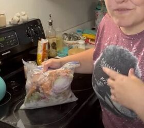 what to do with a chicken carcass 2 frugal recipes, Frozen veggie scraps