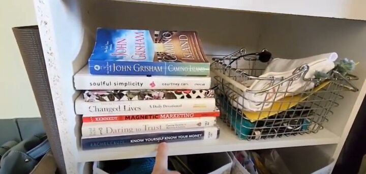 minimalist home organization tips for your entryway launchpad, Library book pile