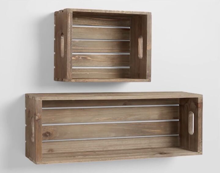 7 fun crafty home organization ideas on a budget, Crate shelves