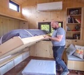 7 fun crafty home organization ideas on a budget, Sideways Murphy bed