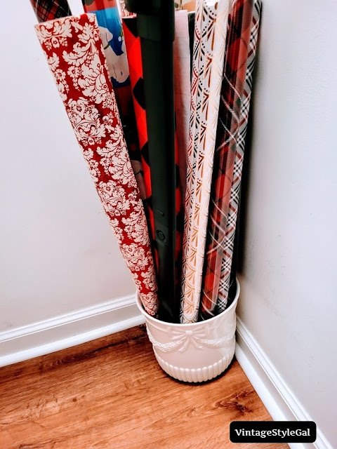 organizing tips for closet, how to store wrapping paper
