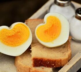egg dinner recipes that save you money, Heart shaped hard boiled eggs on bread