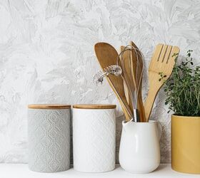 10 frugal skills you need to save money and live the good life, canisters plant kitchen utensils white background