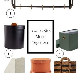 how to stay more organized, 1 Metal wood rustic shelf 2 Entryway shelf 3 Matte black canister 4 Hanging file box 5 Linen magazine holder 6 2 pack storage boxes 7 Tall stripe basket