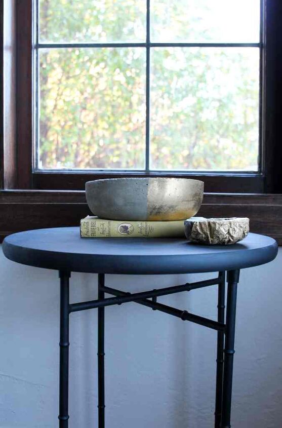 4 diy home decor projects you can do in one day, Lead glass window with dark wood frames Do it yourself concrete bowls on black table
