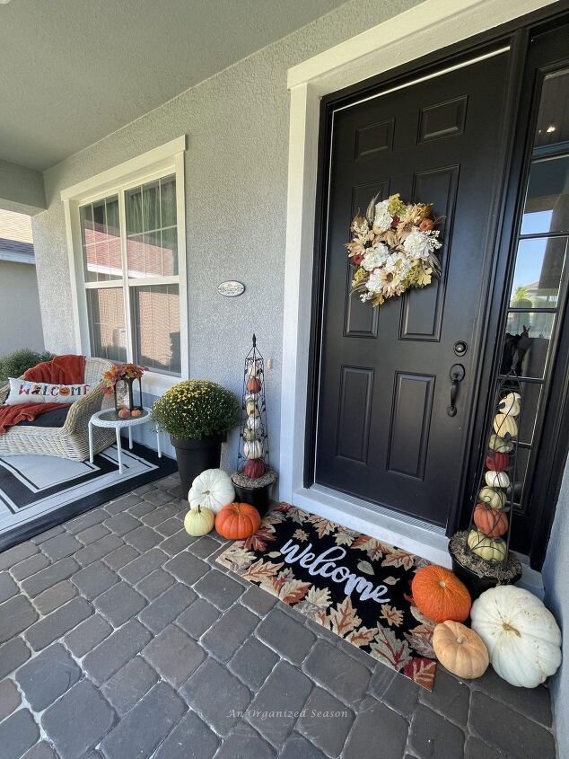 budget decorating ideas for an amazing fall porch, A front porch decorated for fall