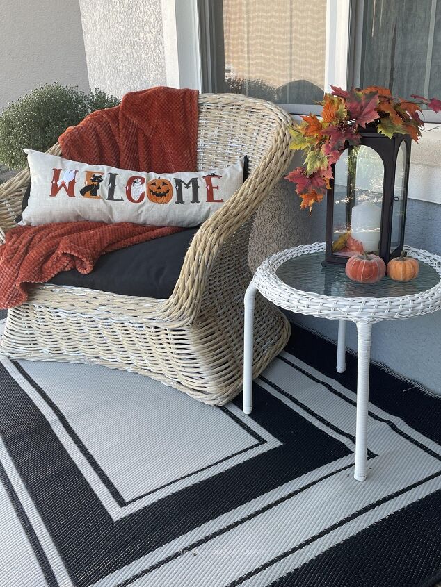 budget decorating ideas for an amazing fall porch, A porch chair decorated for fall