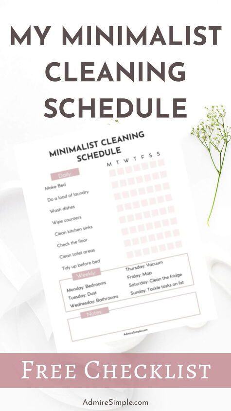 my minimalist cleaning schedule, Minimalist cleaning schedule checklist printable daily and weekly cleaning schedule printable cleaning routine