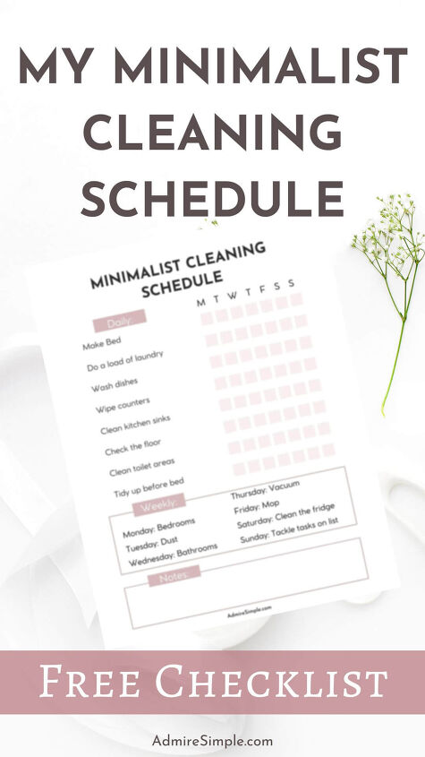 My Minimalist Cleaning Schedule | Simplify
