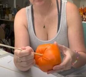 how to use dollar tree faux leather items in diy fall decor, Assembling the pumpkins