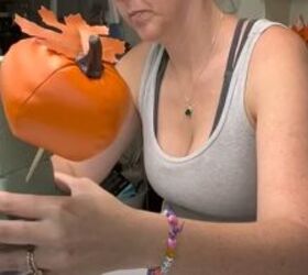 how to use dollar tree faux leather items in diy fall decor, Positioning pumpkins