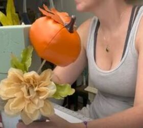 how to use dollar tree faux leather items in diy fall decor, Arranging large flowers