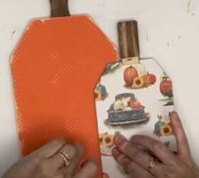 how to use dollar tree faux leather items in diy fall decor, Gluing the pumpkins together