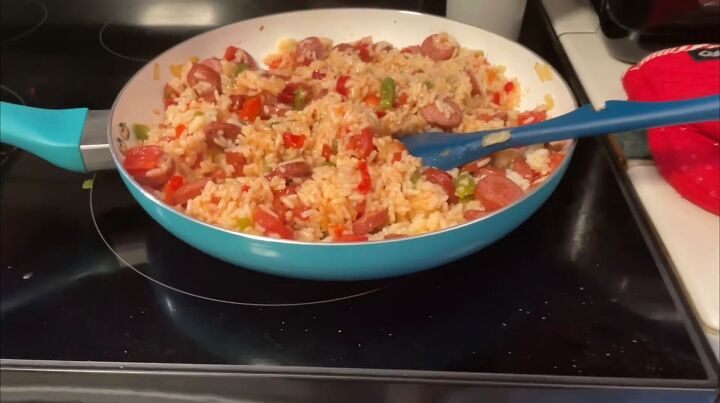 how to make 15 family friendly cheap meals for under 10, Rice and sausage skillet
