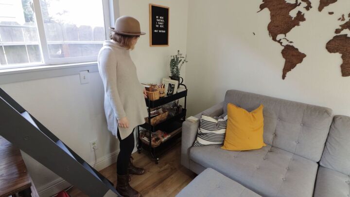 tiny house tour living in a tiny home in my parents backyard, Tiny house living room