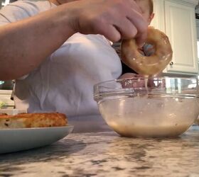 how to make quick easy tasty air fryer donuts with biscuit dough, Glazing the air fryer donuts