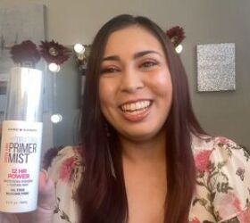 a full face of only dollar tree makeup products, Hard Candy Hydrating Primer Mist from Dollar Tree