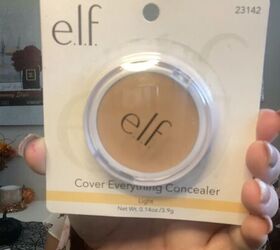a full face of only dollar tree makeup products, e l f Cover Everything concealer from Dollar Tree
