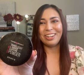 a full face of only dollar tree makeup products, Hard Candy loose powder from Dollar Tree