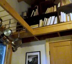tiny house tour in nelson bc what it s like staying in a tiny home, Overhead storage in the kitchen