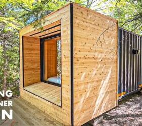 Take a tour of this cabin-style shipping container in the woods