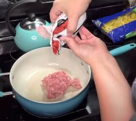 2 simple poor man s dinner ideas you can make with ground beef, Browning the beef