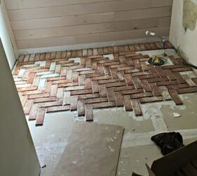 8 tips for your next bathroom renovation, Brick in process of being installed on bathroom floor