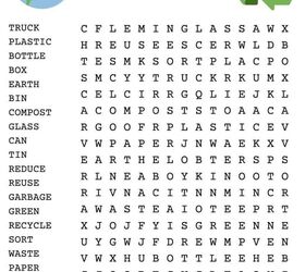teaching kids recycling, Recycling word search puzzle
