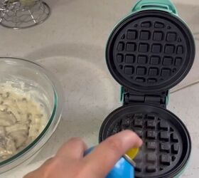 emergency budget 5 meals to feed a family of 5 for a day, Spraying the waffle maker