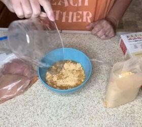 how to make 25 family friendly extreme budget meals for 40, Mixing the batter for the chicken
