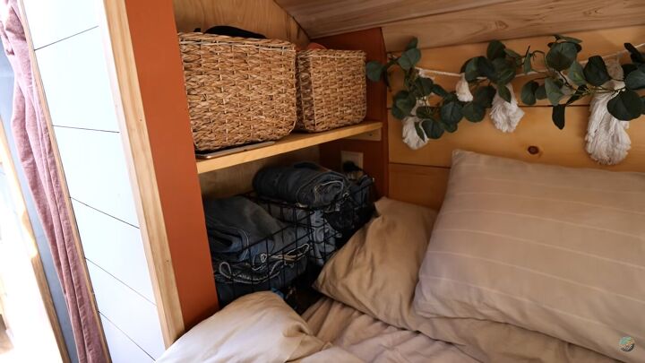 take a tour of our diy skoolie build for our young family of 4, Sleeping in a skoolie