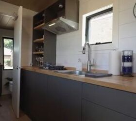 off grid tiny house tour all the features of a tiny home off the grid, Kitchen in a tiny house